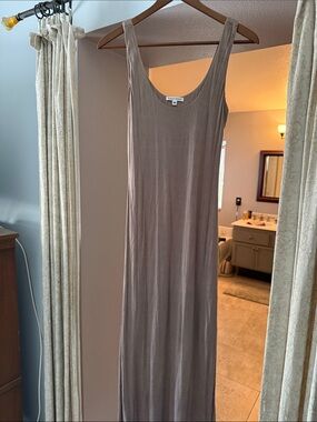 Velvet Torch Taupe Scoop-Neck Sleeveless Maxi Dress